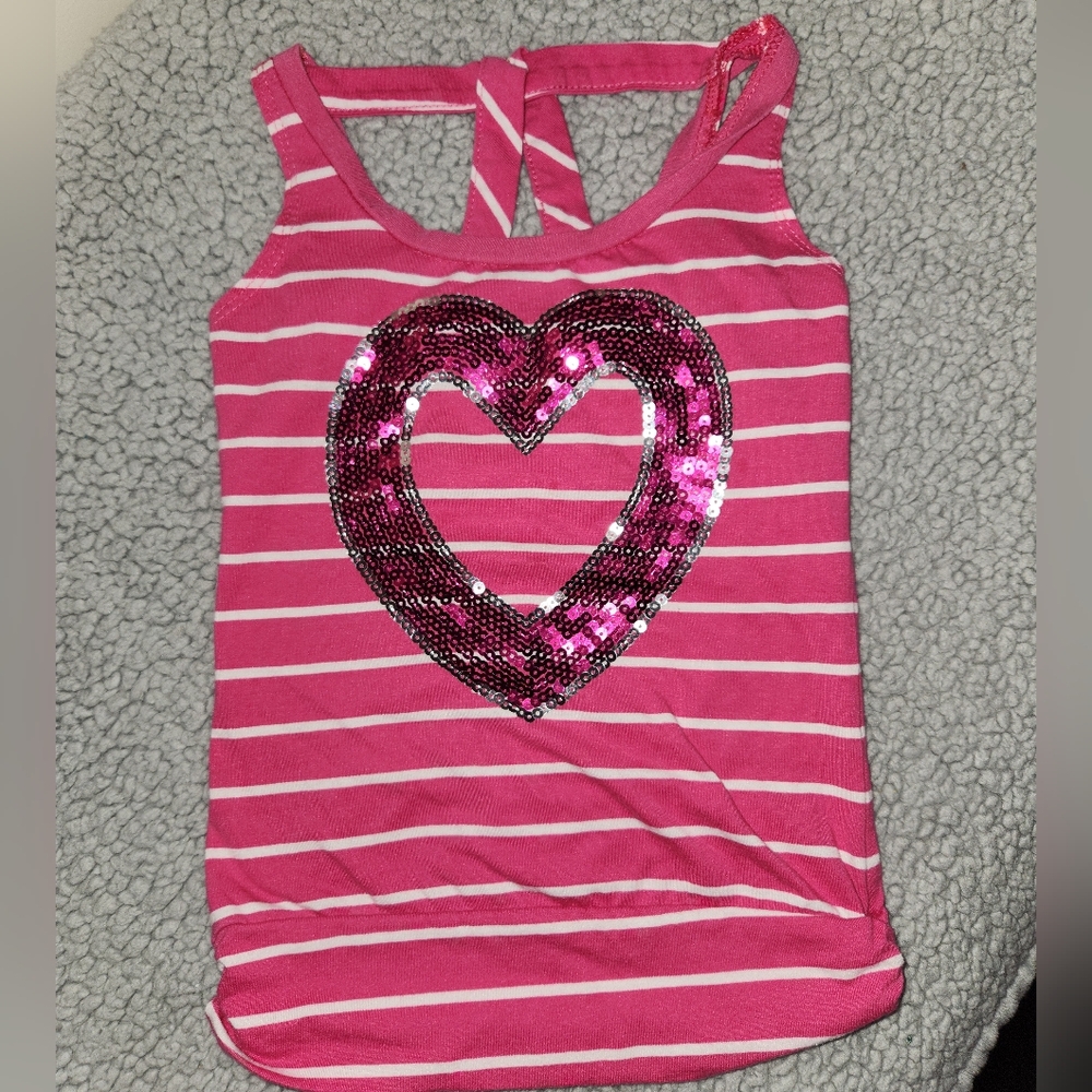 One Step Ahead Pink and White Striped Tank Top